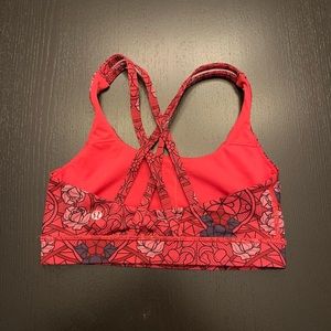 Lululemon Red/Pink Energy Bra Size 4
